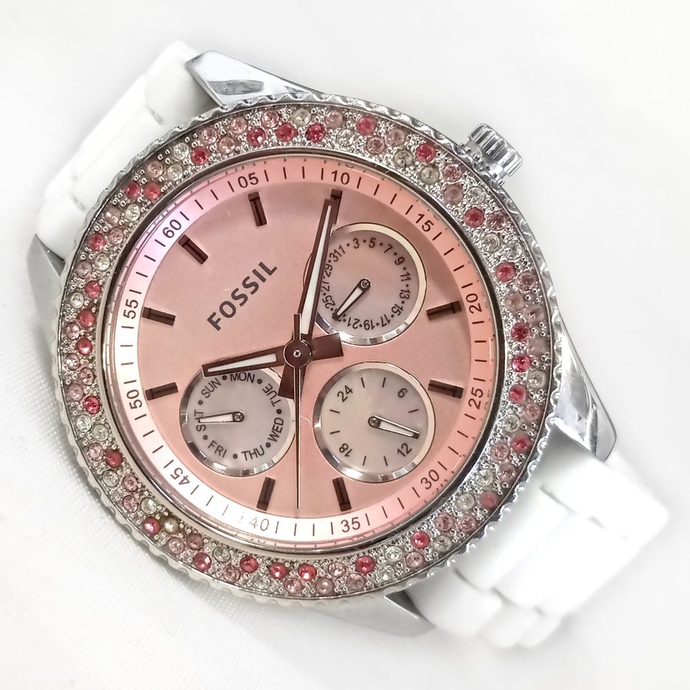 Fossil Watch Pink Crystals ES-2895 38mm